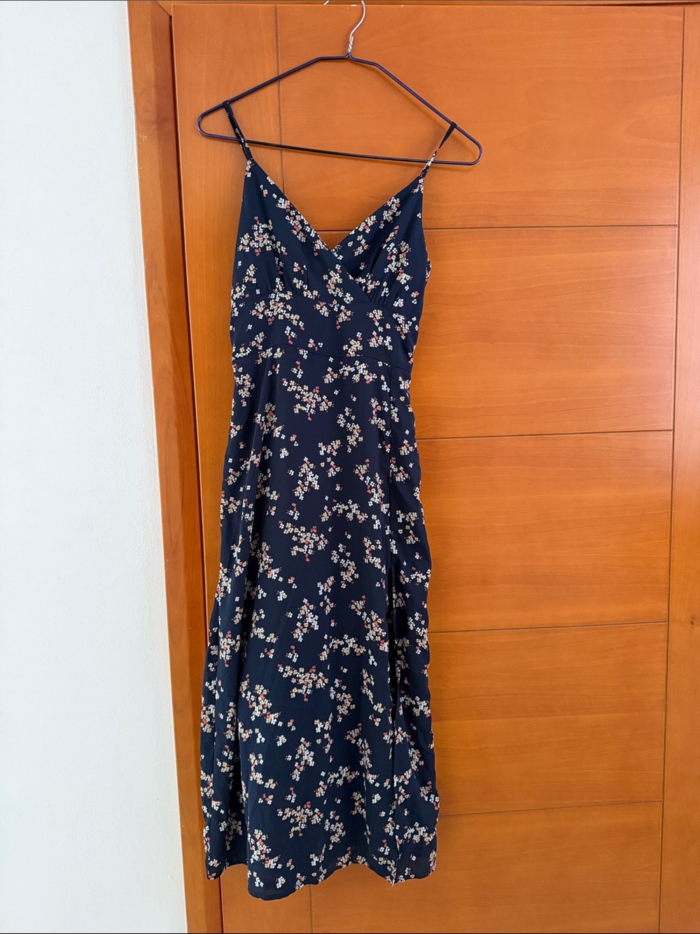 Abercrombie & Fitch Navy Floral Midi Slip Dress